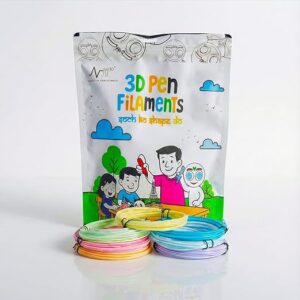 NFIL3D 7pcs Multicolor Pla Matte Pastel Filament of 3D Pen 5Meter Each | 3D Pen Refill | Compatible with All 3D Pens Filament | 1.75mm | (Set of 6Pcs) + 1Free Pen Refill