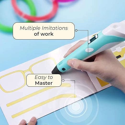 NFIL3D Pen for Kids & Adults|3D Pen Starter Kit – Includes 3Pcs Filament 5Meter Each,1Pcs Cable, 1Pcs Stand,1Pcs Stencils & 1Pcs Pen - for Kids & Gift Set for Birthday (Yellow) - Image 5