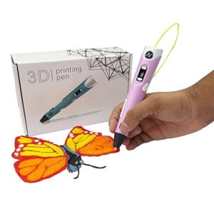 NFIL3D Pen for Kids & Adults|3D Pen Starter Kit – Includes 3Pcs Filament 5Meter Each,1Pcs Cable, 1Pcs Stand,1Pcs Stencils & 1Pcs Pen - for Kids & Gift Set for Birthday (Pink)