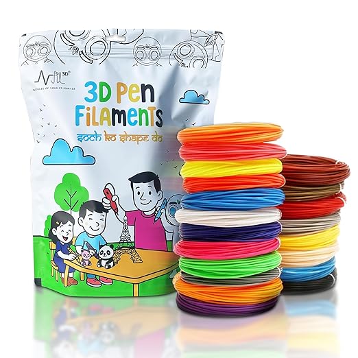 NFIL3D 31pcs Multicolor Filament of 3D Pen 5Meter Each | 3D Pen Filament | 3D Pen Refill | 3D Pen for Kids | Compatible with All 3D Pens | 1.75mm | (Set of 30Pcs) + 1Free (Pack of 31) - Image 2