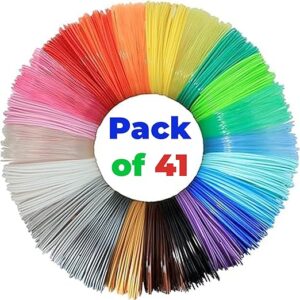 NFIL3D 41pcs Multicolor Filament of 3D Pen 5Meter Each | 3D Pen Filament | 3D Pen Refill | 3D Pen for Kids | Compatible with All 3D Pens | 1.75mm | (Set of 40Pcs) + 1Free (Pack of 41)