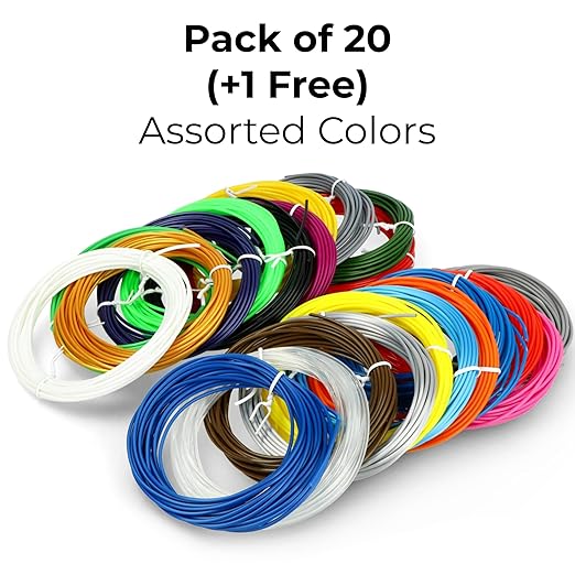 NFIL3D 21pcs Multicolor Filament of 3D Pen 5Meter Each | 3D Pen Filament | 3D Pen Refill | 3D Pen for Kids | Compatible with All 3D Pens | 1.75mm | (Set of 20Pcs) + 1Free (Pack of 21) - Image 3