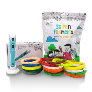 NFIL3D Pen Kit for Kids | 3D Pen Starter Kit – Includes 9Pcs Multicolor Filament 5Meter Each [Total 45 Meter] & 1Pc USB Cable,1Pc Stand &1Pc 3D Pen Birthday Party Gifts for Kids (Blue)