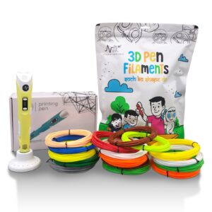 NFIL3D Pen Kit for Kids | 3D Pen Starter Kit – Includes 9Pcs Multicolor Filament 5Meter Each [Total 45 Meter] & 1Pc USB Cable,1Pc Stand &1Pc 3D Pen Birthday Party Gifts for Kids (Yellow)